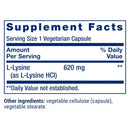 L-Lysine 620 mg (100 VCapsules) - Life Extension