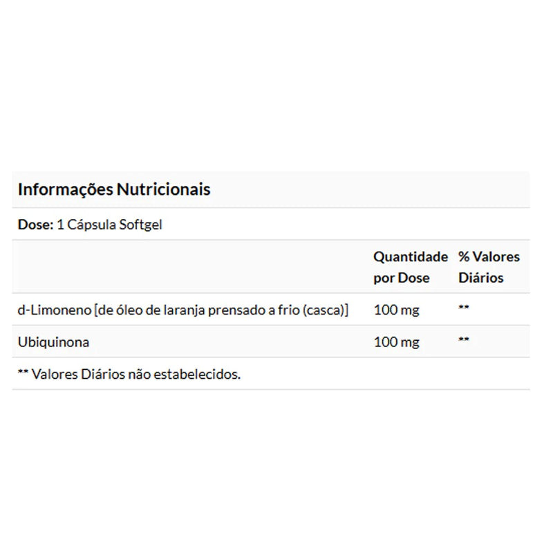 CoQ10 Ubiquinone 100 mg d-Limonene (60 Softgels) - Life Extension
