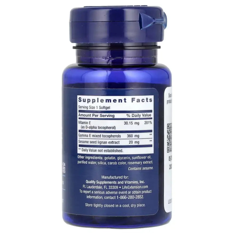 Gama-E Tocoferóis Mistos (60 Softgels) - Life Extension