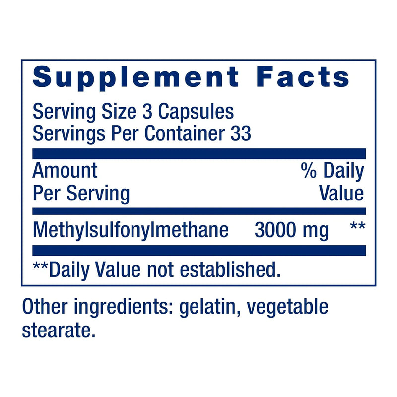 MSM 1000mg (100 Capsules) - Life Extension