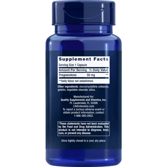 Pregnenolona 50mg (100 Caps) - Life Extension - iPUMP Suplementos